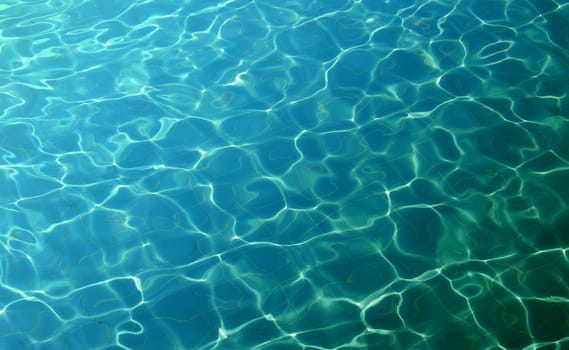Beautiful blue water background closeup