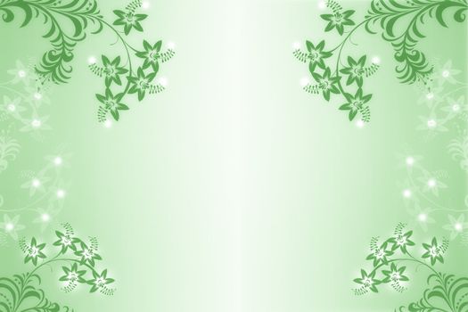 Beautiful abstract floral  on green background 

