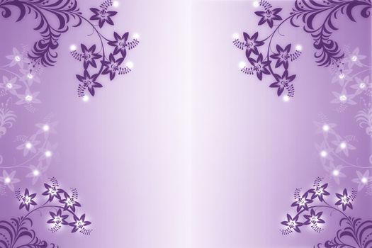 Beautiful abstract floral  on purple background 
