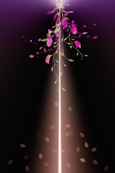 Beautiful abstract background of flowers and leaves