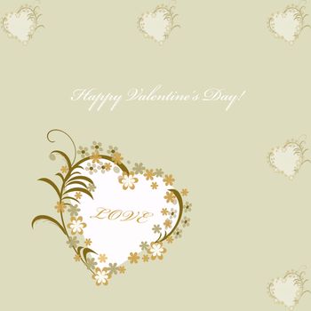 Greeting card for valentine's day 
Abstract floral and heart shape background.