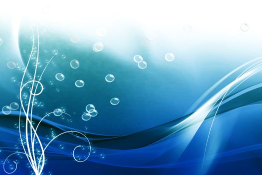 Beautiful abstract water wave and bubble background 
