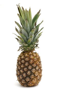 A fresh whole pineapple on white background.