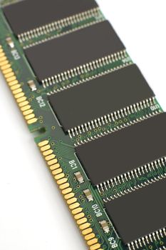 RAM memory detail photo on white background