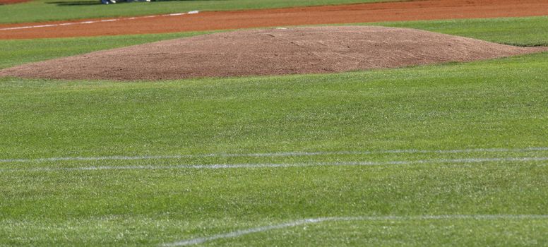 Pitchers mound shown very close up