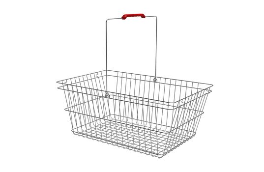 Empty shopping basket isolated on white 3d render