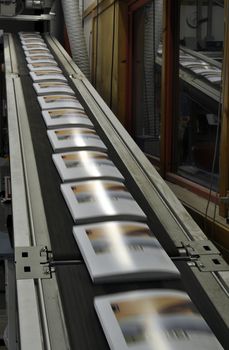 assembly line of books