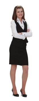 Imag4e of a young businesswoman isolated against a white background