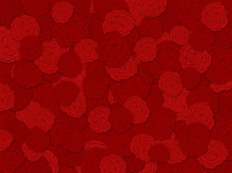 Red Roses Background for Valentines Day and Wedding Anniversary Illustration