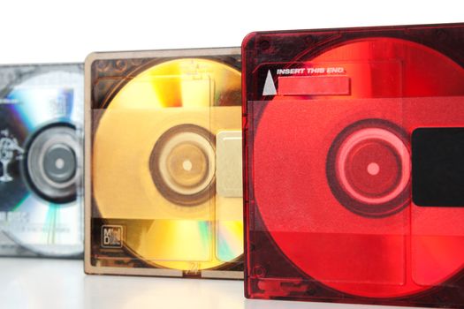 Optical mini discs used as audio information storage