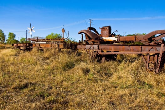 old freight train in the australian desert