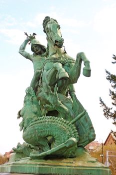 St George Killing the Dragon, sculpture