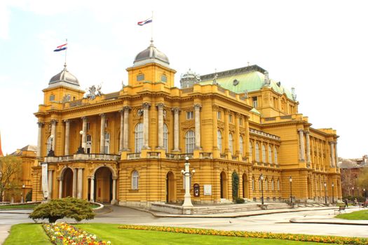 Croatian national theatre in Zagreb by day
