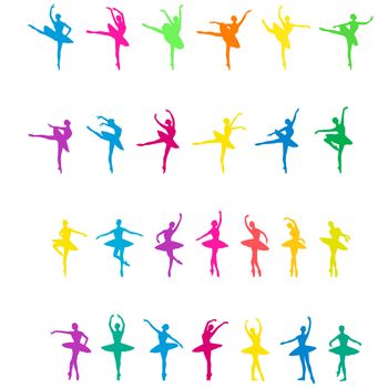 full page of colorful ballet dancers