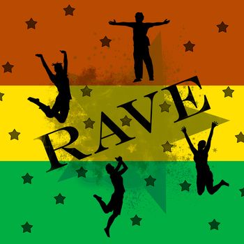 ghana flag reflects dancers dancing at a rave