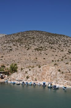 beautiful fishing boats in Kalymnos island port, Greece