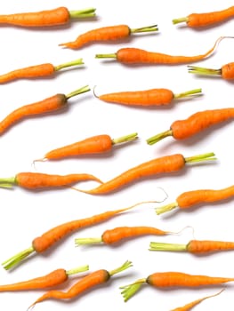 baby carrots isolated on white