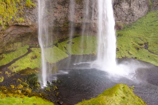 Seljalndsfoss waterfall in south of Iceland. Summer day.