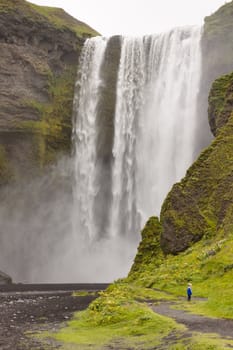 Beauty big waterfall in south of Iceland - Skogafoss.