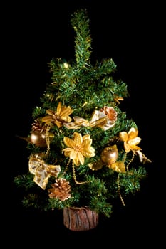 Christmas tree, on a black background