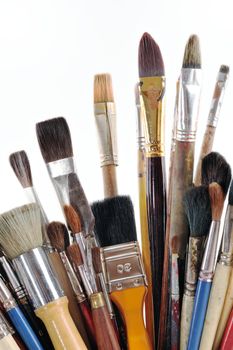 Collection of paintbrush of different size and form