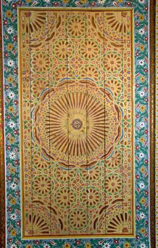 A moroccan style ceiling of an old palace in Marrakesh