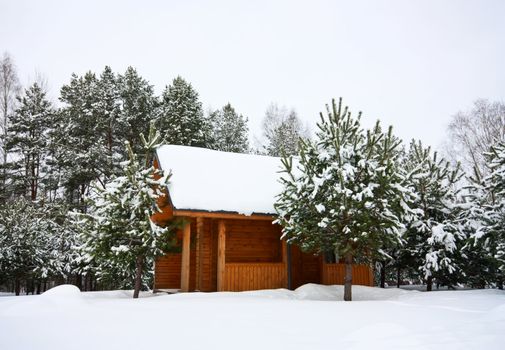 farmhouse in winter