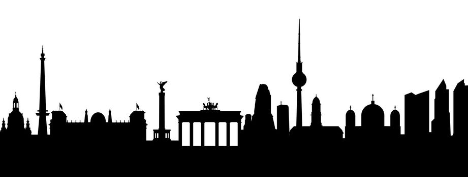 Berlin Silhouette black on white