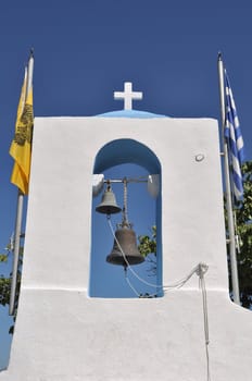 gorgeous greek belfry of a church in Zia village (Kos island), Greece