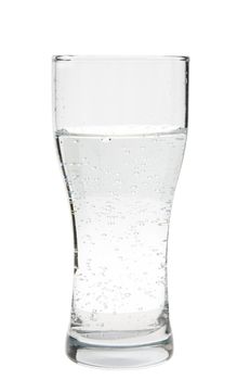 glass of water on white