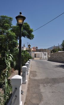 beautiful street view in Lagoudi village (Kos island), Greece