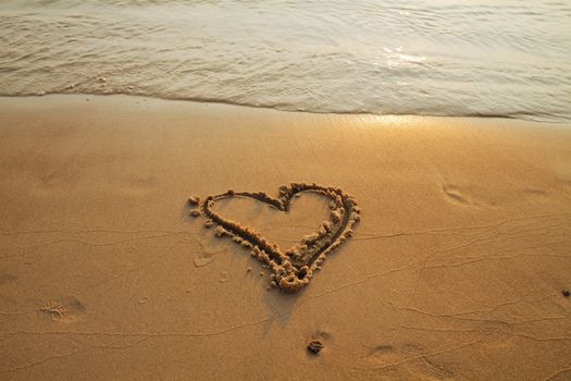 heart on beach