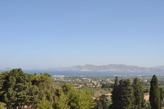 Aegean sea from Kos island (Greece) with Bodrum (Turkey) region on the background