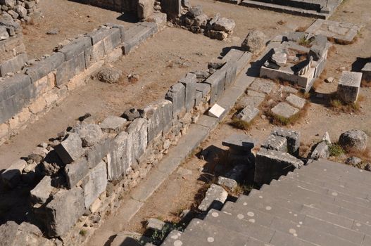 historical ruins of Asclepieion, ancient Hospital made by Hippocrates in Kos, Greece