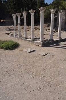 historical ruins of Asclepieion, ancient Hospital made by Hippocrates in Kos, Greece