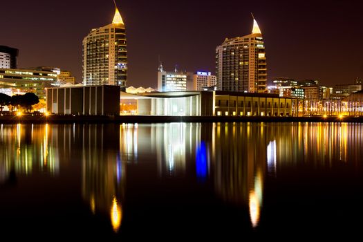 Moder buildings in Expo park in Lisbon,Portugal