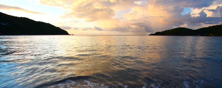 Evening sets in over Brewers Bay on Tortola - British Virgin Islands.