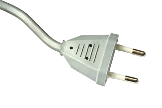 Gray electric plug isolated on white background
