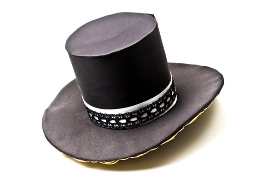 Black top hat isolated on white background