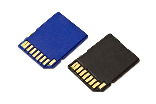 SD cards isolated on white background