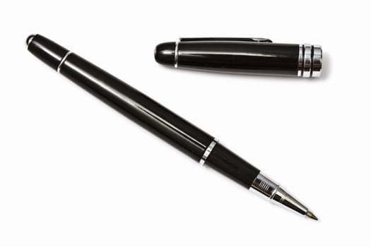 Black Ballpoint Pen Isolated On White background