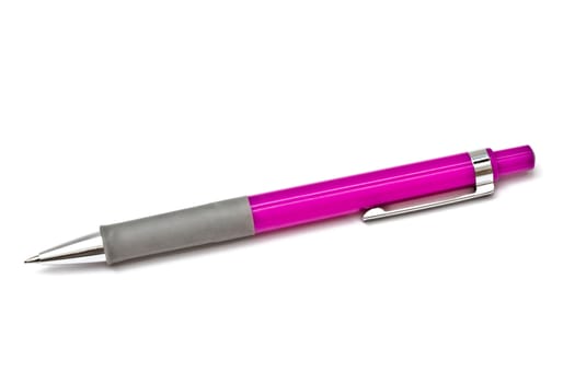 Pink pen isolated on white background