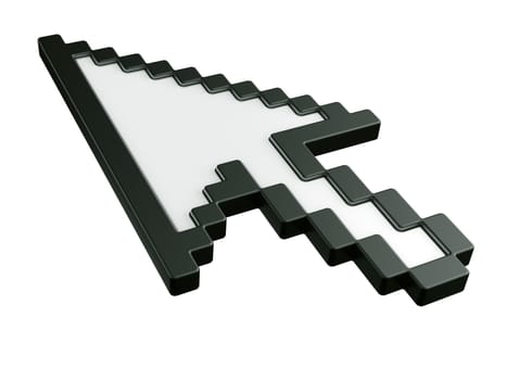 3d rendering of a standard arrow cursor