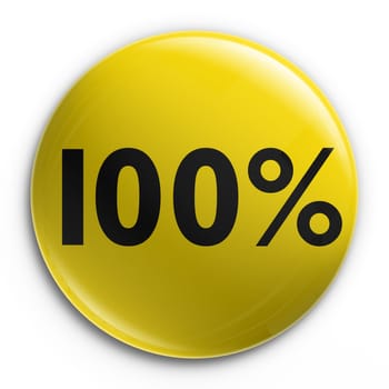 3d rendering of a badge with 100 percent off