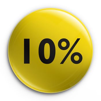 3d rendering of a badge with 10 percent off