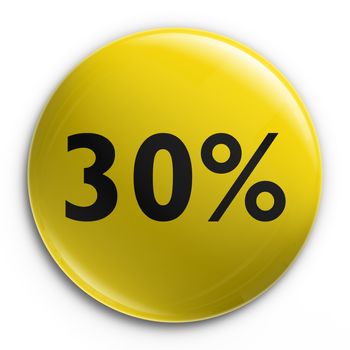3d rendering of a badge with 30 percent off