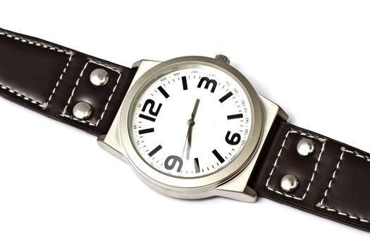 Fashion wristwatch isolated on white background 
