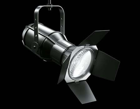 3d rendering of a spotlght on a black background