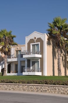 gorgeous hotel villa with palm trees in Greece (sea view)