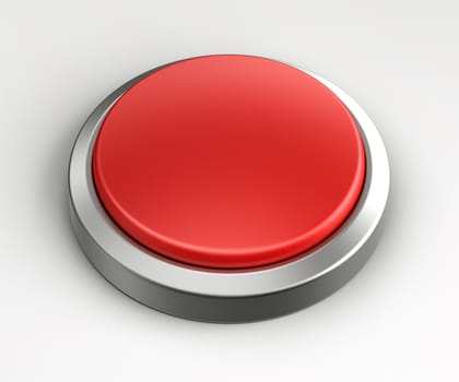 3d rendering of a red button with no text written on it.